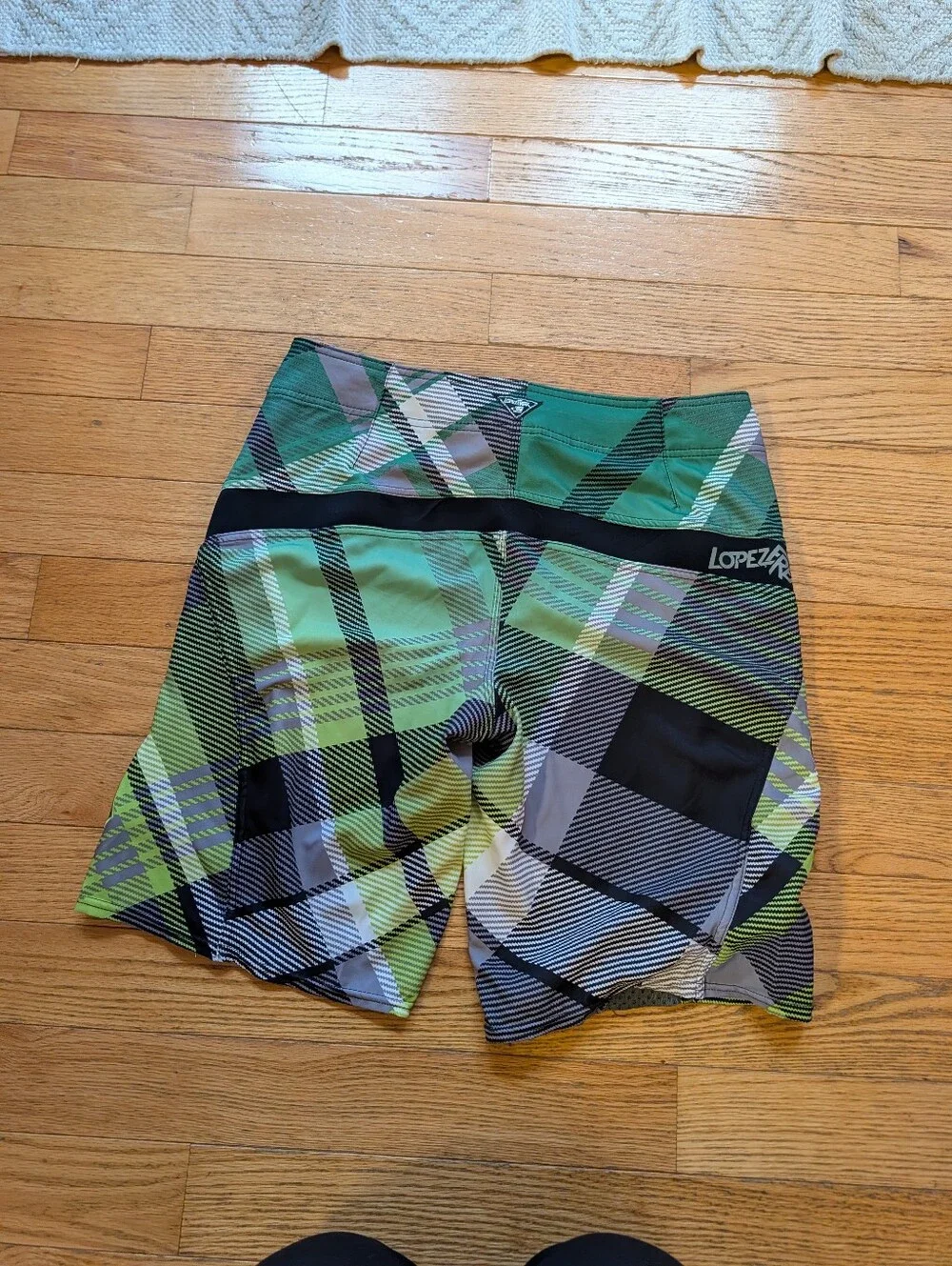 Vintage Y2K 2000s O'Neil Lopez Freak Board Shorts Swim Trunks Surf Green Plaid